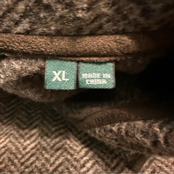 Orvis 1/4 Snap Pull Over Men’s Size XL Herringbone Brown Winter Warm Cozy - Picture 4 of 11